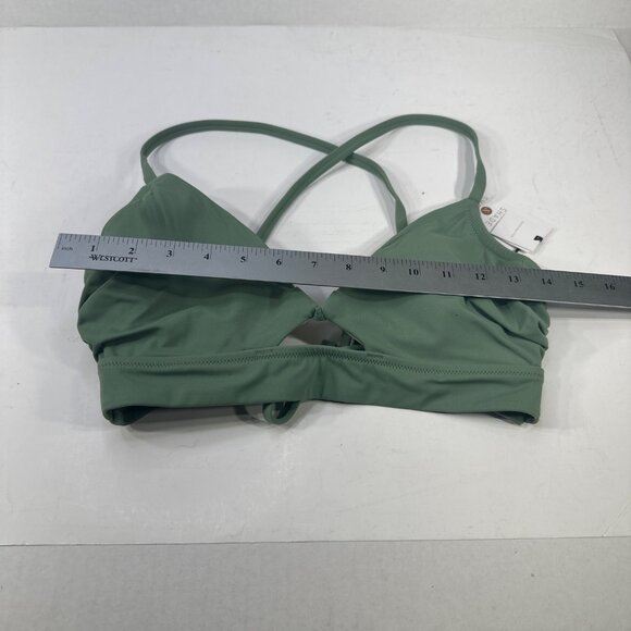 Shade And Shore Women's Size 34D Swim Top Bikini Criss Cross Straps Green New - Picture 9 of 13